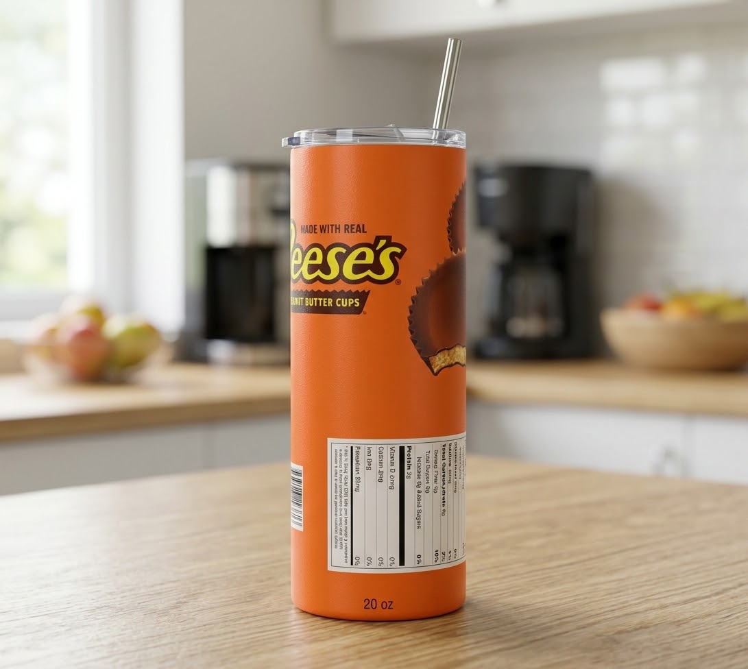 Reese's Peanut Butter Cups 20 oz Skinny Straight Tumbler